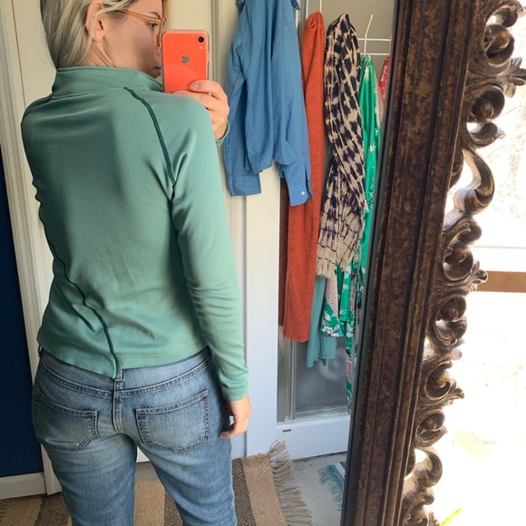 Core Layers Sage Green 3/4 zip long sleeve top M - Picture 4 of 8